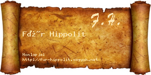 Für Hippolit névjegykártya